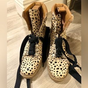 Anthropologie Dolce Vita 'Whitney' Lace Up Animal Print Boot